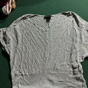 Lane Bryant Metallic Gray Knit Top